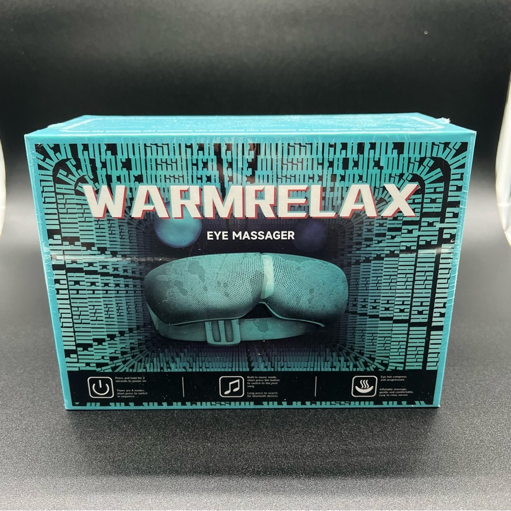 WARM RELAX EYE MASSAGER (W235A) Bluetooth, Leather, Massage, New Sealed